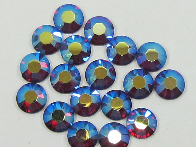 18 pcs. 34ss RUBY AB FLATBACK European Rhinestones